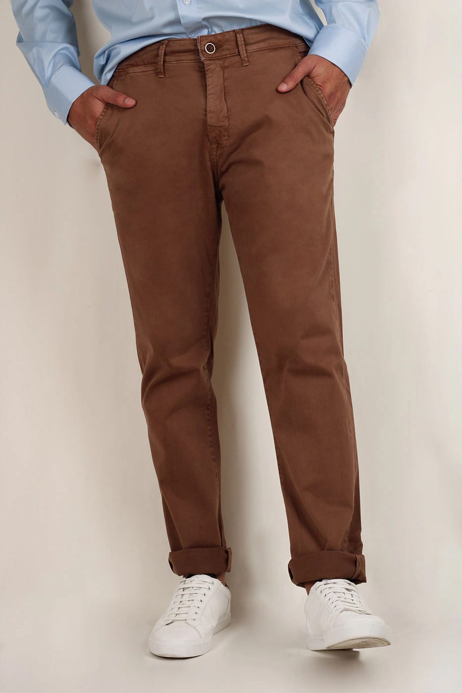 Pantalón Classic Fit Dril Cafe - imagen 1