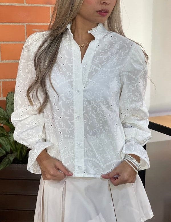 Blusa Clara  Ojalillo Blanco - imagen 2