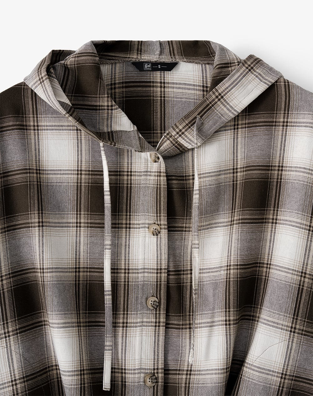 Chaqueta oversize cuadros mujer - imagen 2
