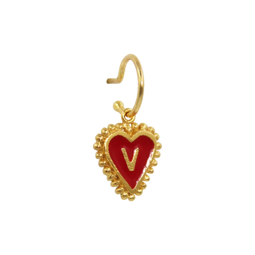 PreOrder Baby Hoops 9mm Letra Heart Plata - imagen 49