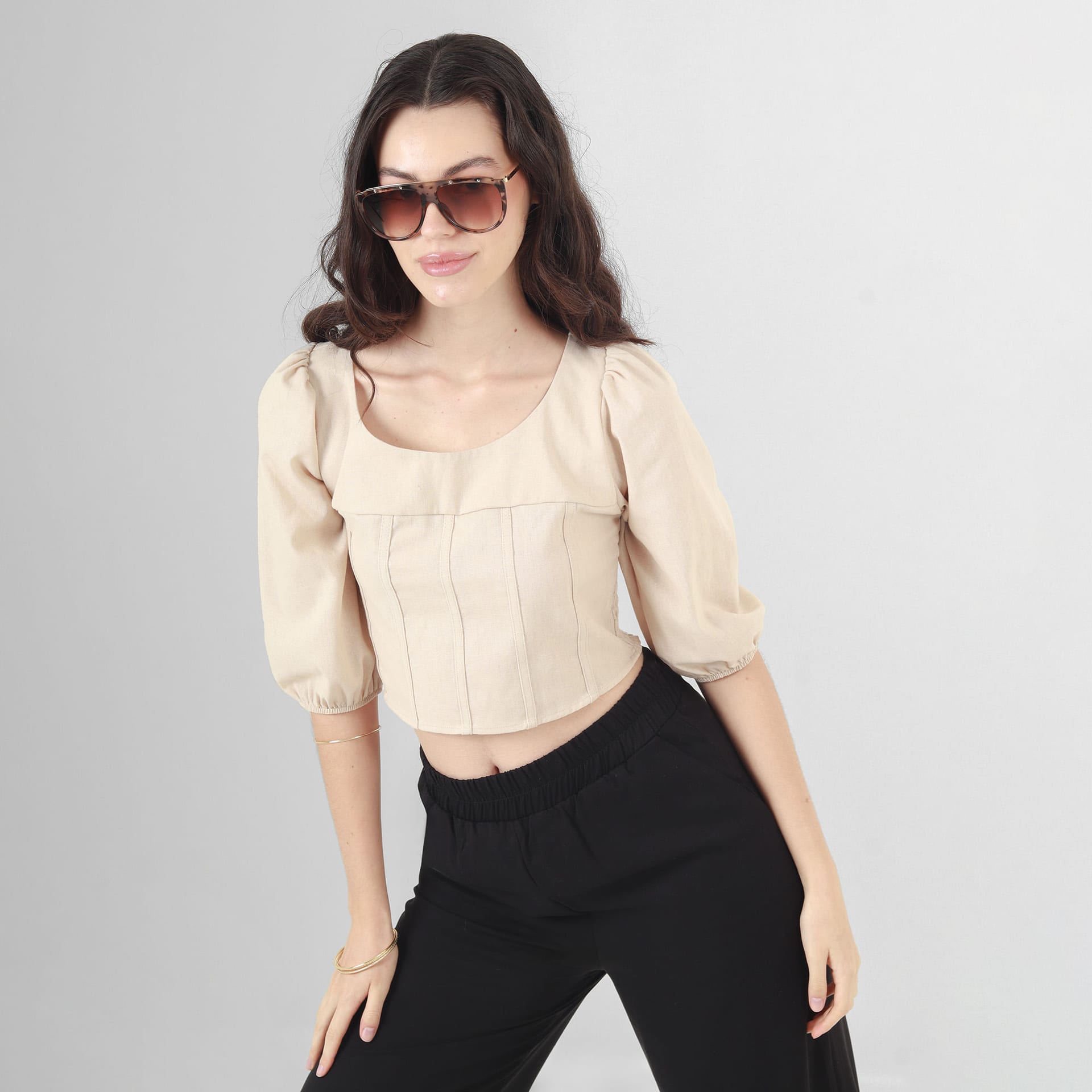 Blusa Cuello Redondo Manga 3Cuartos - imagen 6
