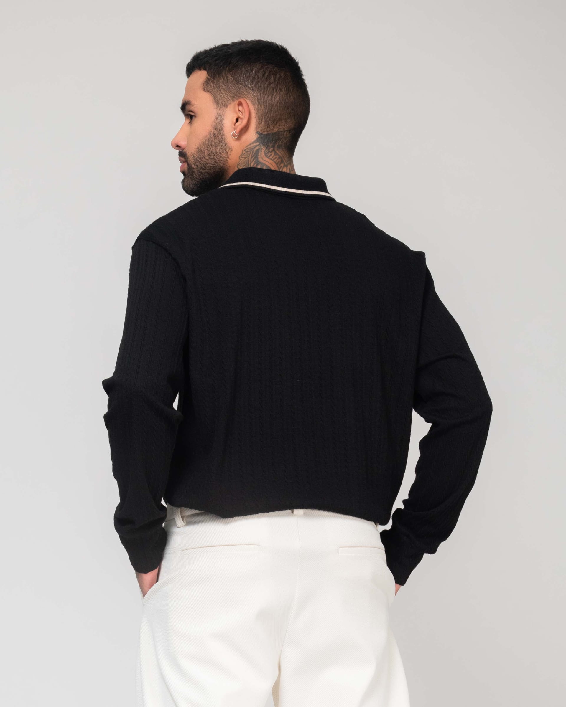 Polo Knit Sweater Negro - imagen 6