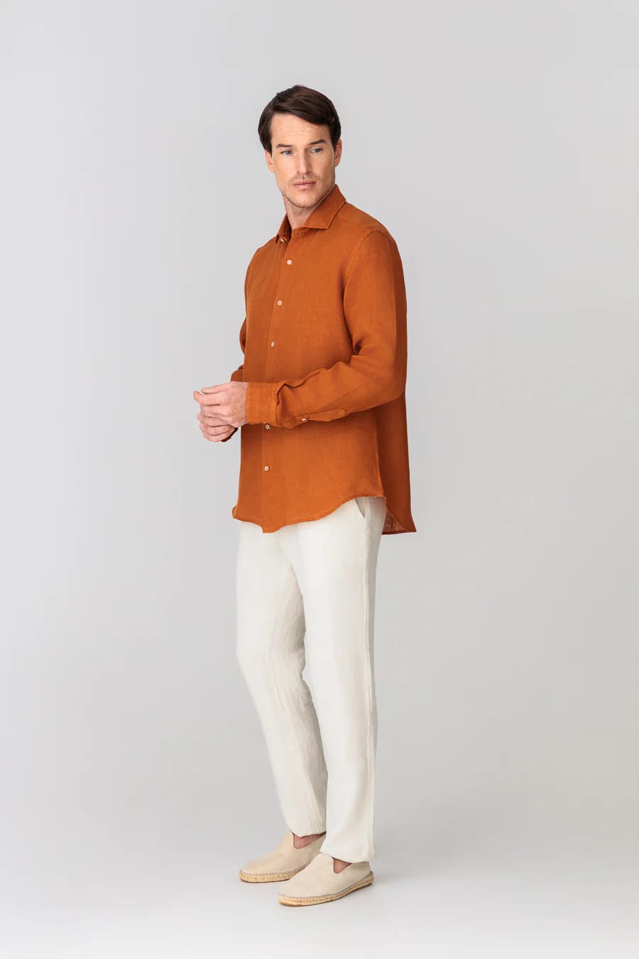 men’s linen shirt honey basic - imagen 2