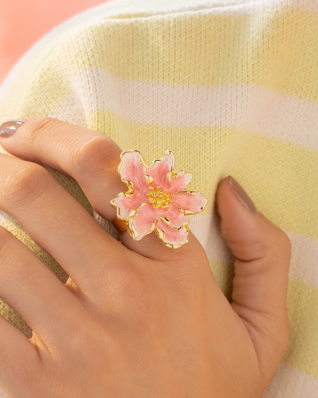Anillo Maxi Flor Rosa - imagen 1