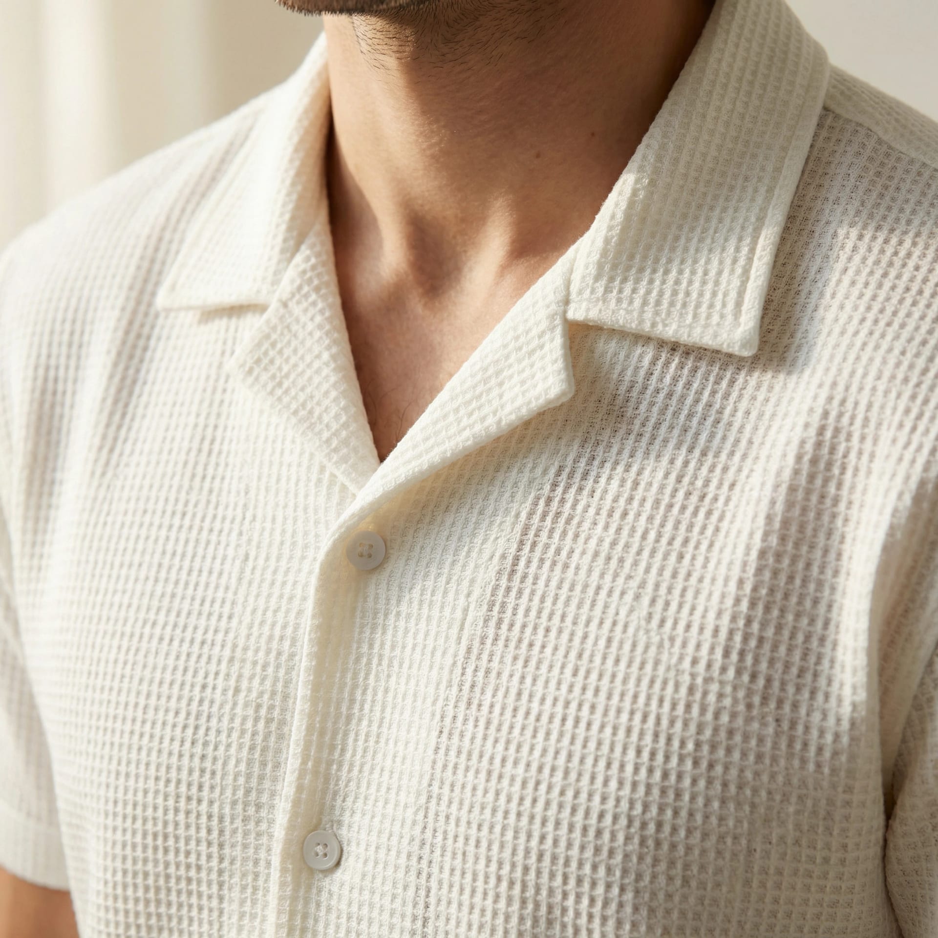 Camisa Texturizada Bowling Blanca C227 - imagen 6