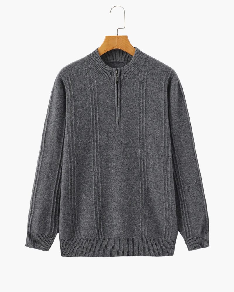 100% Cashmere Ribbed Half Zip - imagen 3