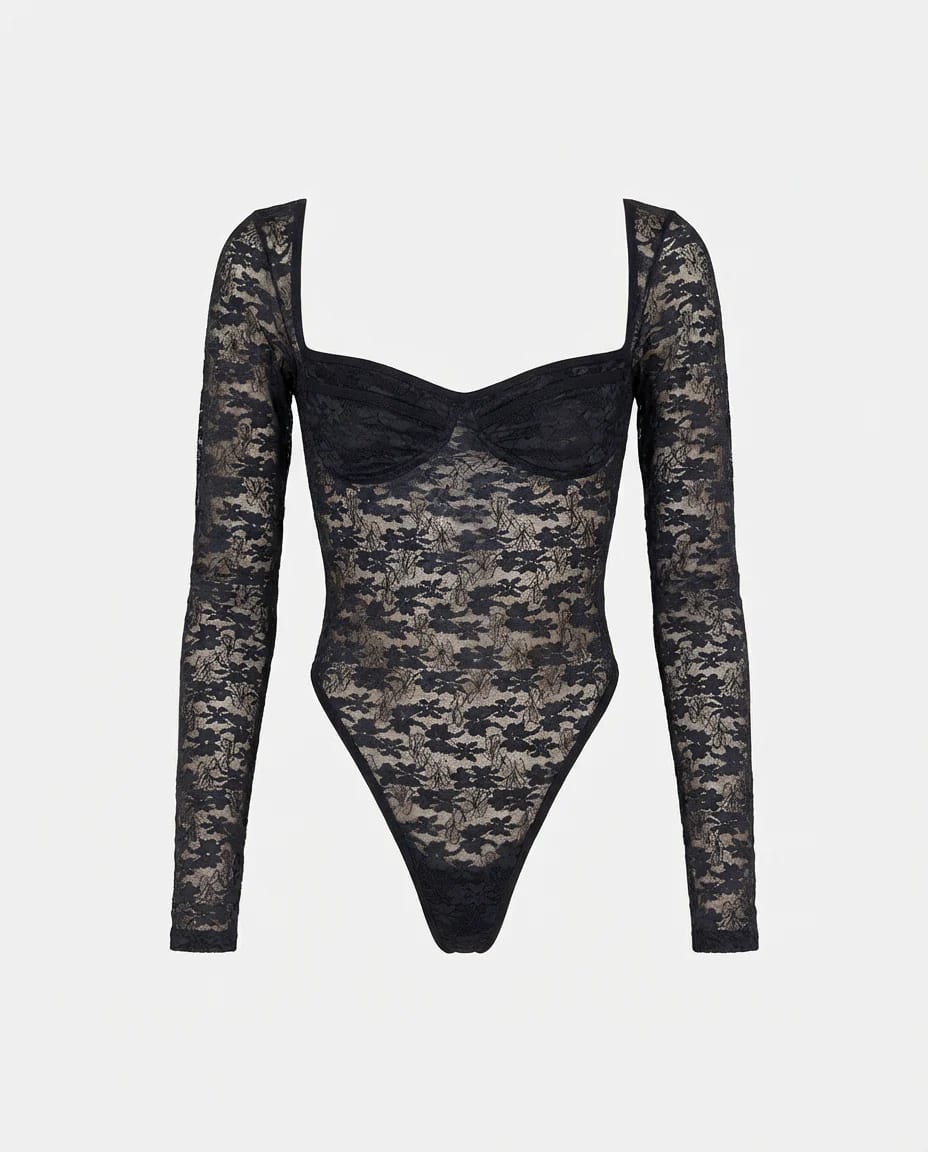 LACE BLACK BODYSUIT - imagen 2