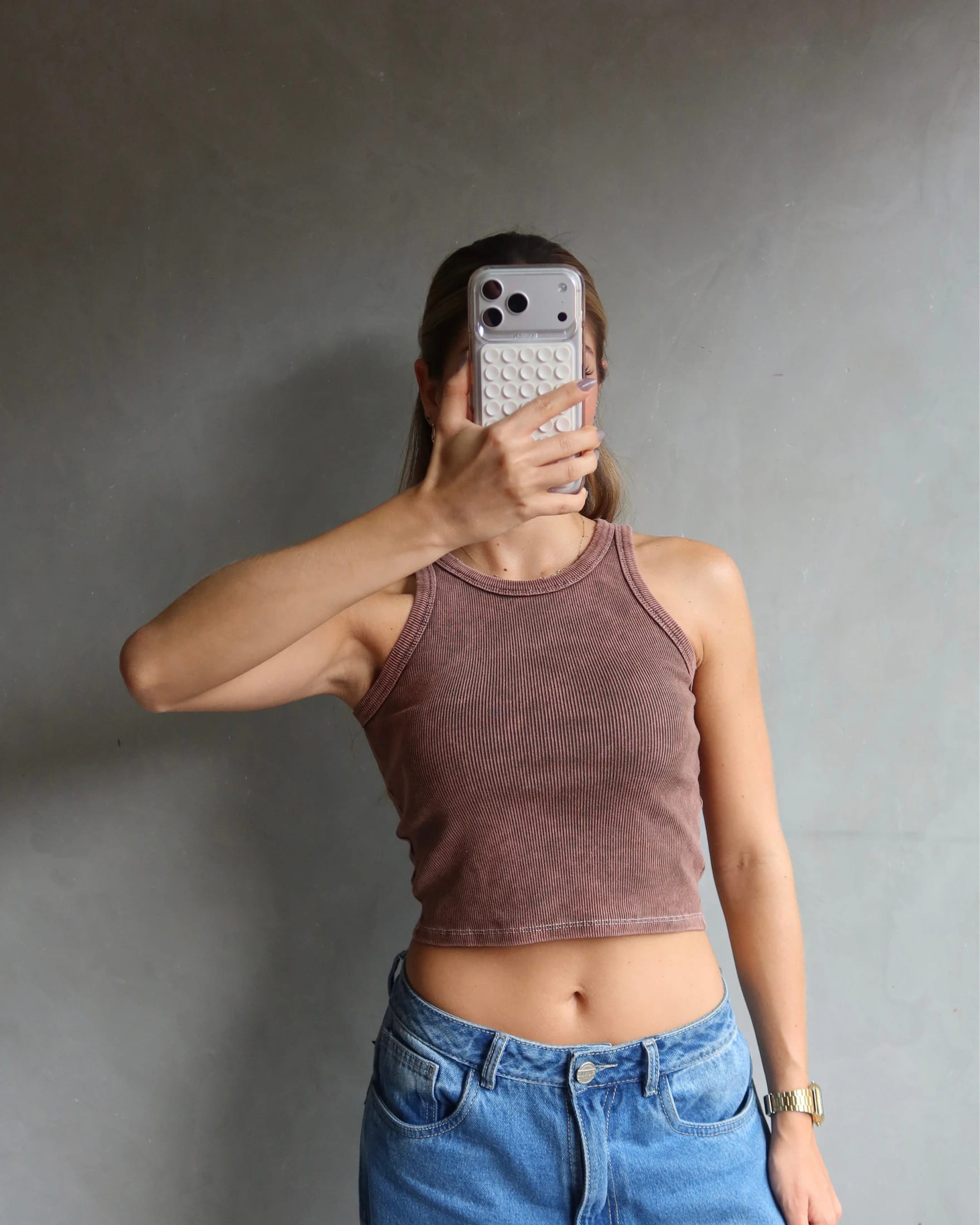 TANK TOP WASHED CAFÉ - imagen 2