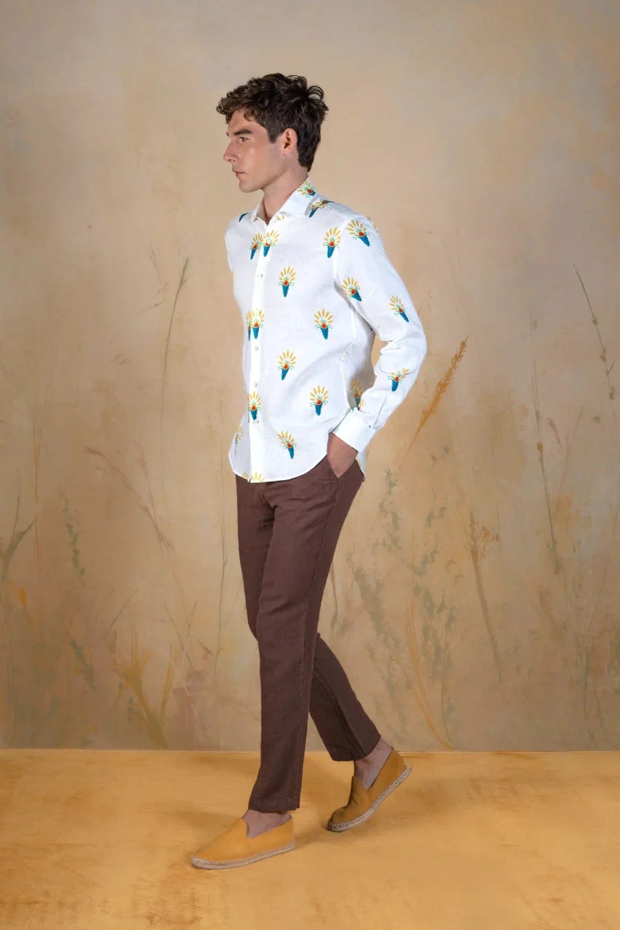 Ortuso linen shirt white - imagen 2