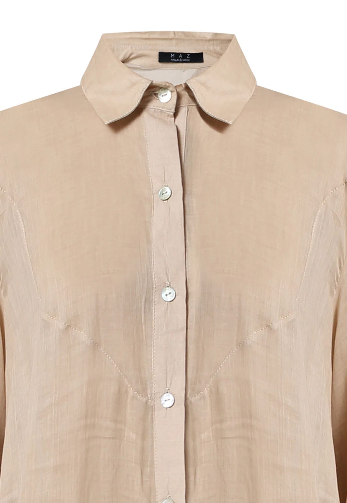 ASYMMETRICAL WAVES NECK SHIRT LINEN DRESS - imagen 5