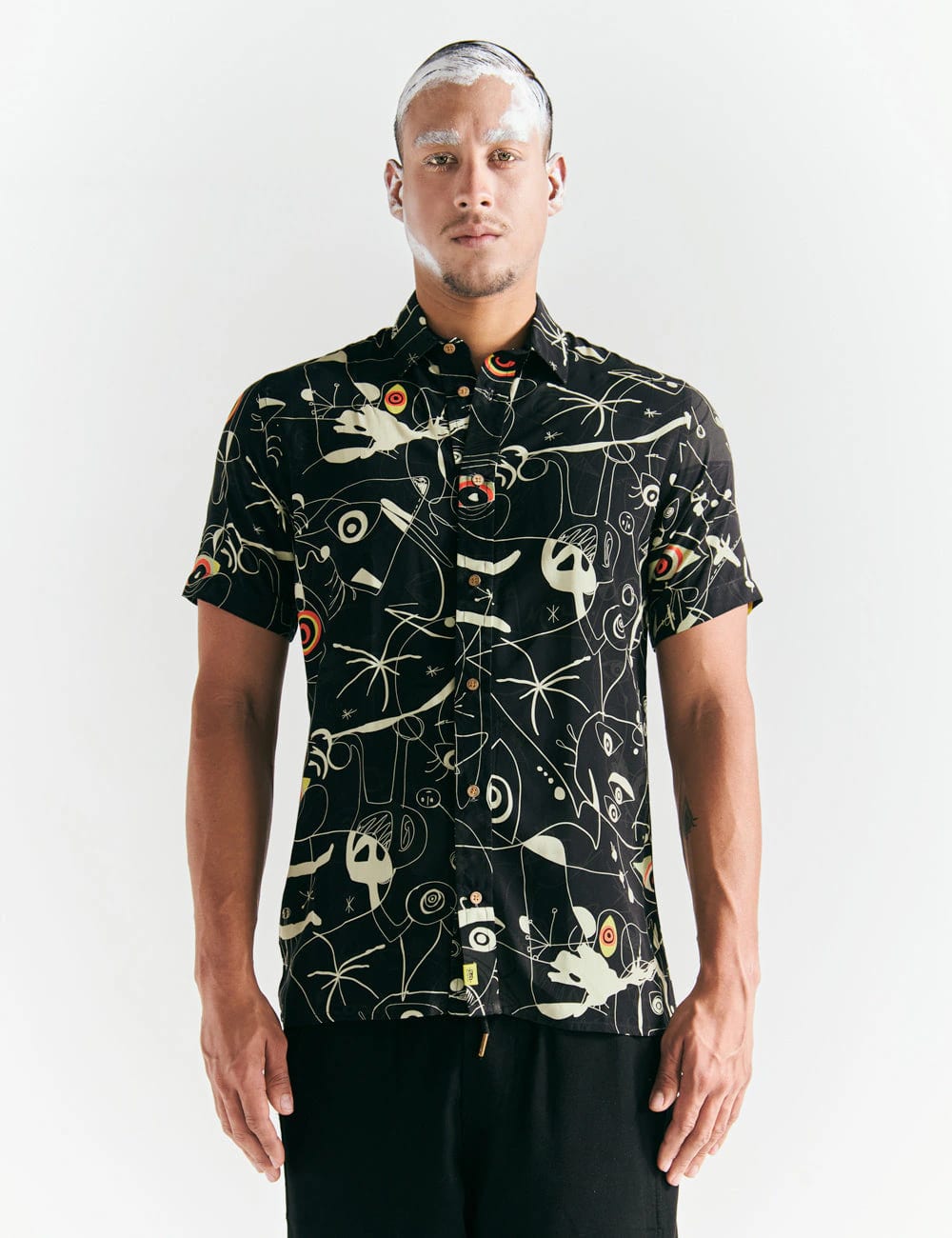Camisa Regular Fit Miro  negro + crudo Hombre - imagen 4