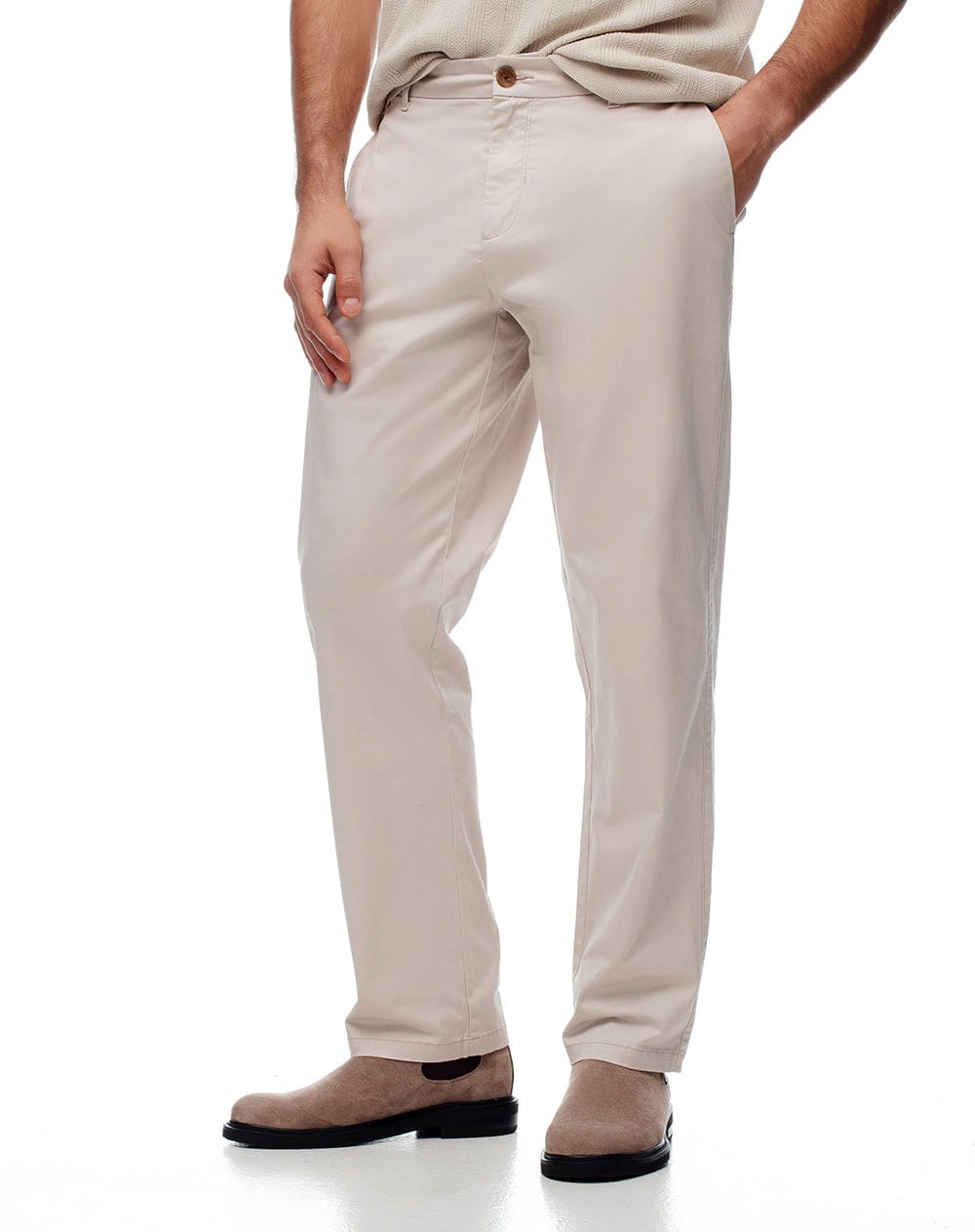 Pantalón regular tiro medio arena hombre - imagen 3