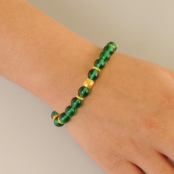 Pulsera Cristal Checo Verde 8mm - imagen 2