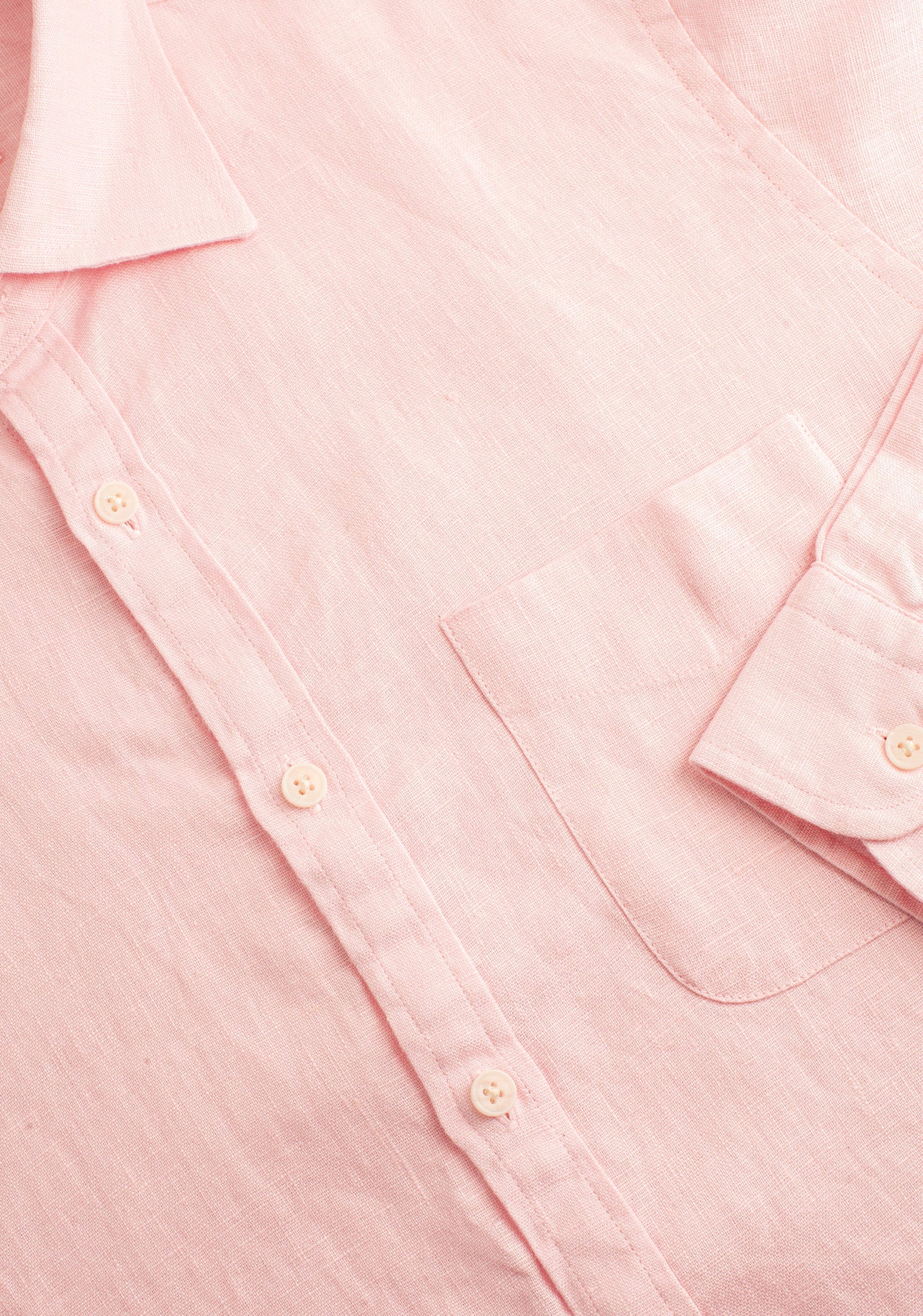 Camisa H CI Lino Unicolor Bols Rosado Claro - imagen 7