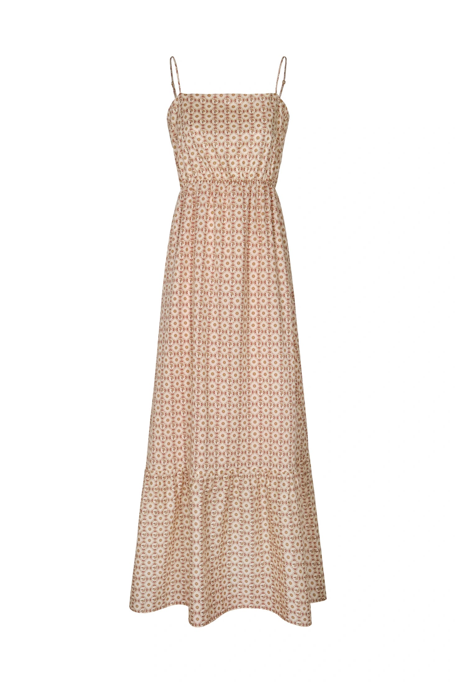 La Polera Cotton Maxi Dress / Beige May Flower - imagen 1