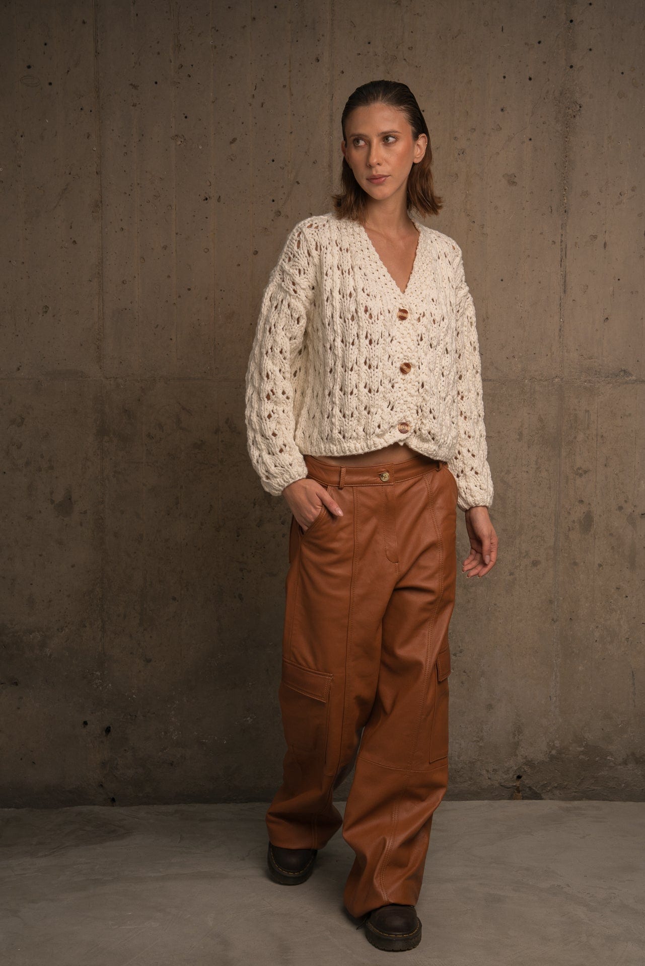 OPEN PIPE MESH FABRIC SWEATER - imagen 4