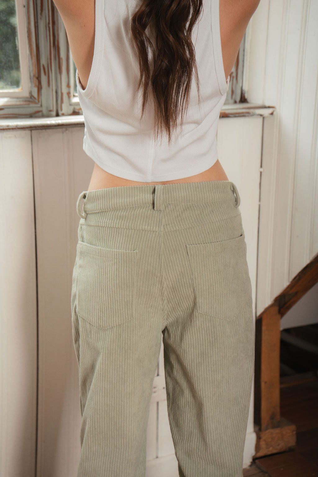 pantalones pana verde menta - imagen 4
