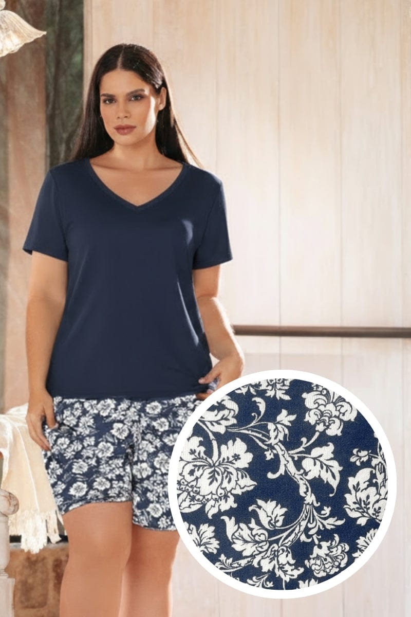Pijama Short Largo Estampado - imagen 1