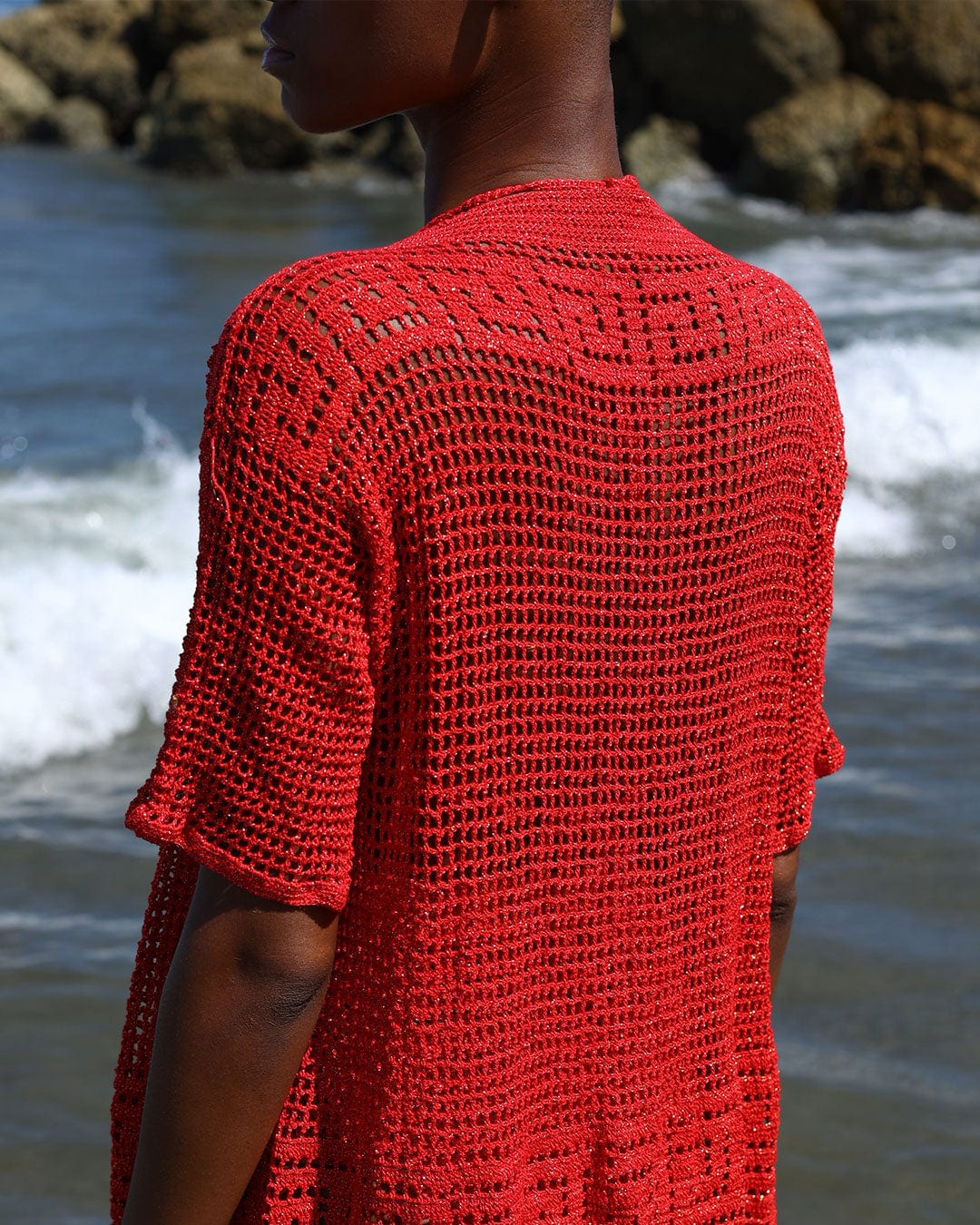 T-Shirt Crochet Dress Ipapule red - imagen 4