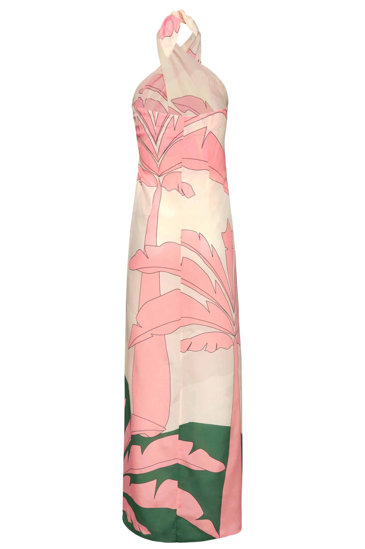 Cayetana Silk Crepe Maxi Dress / Peach Palms - imagen 3