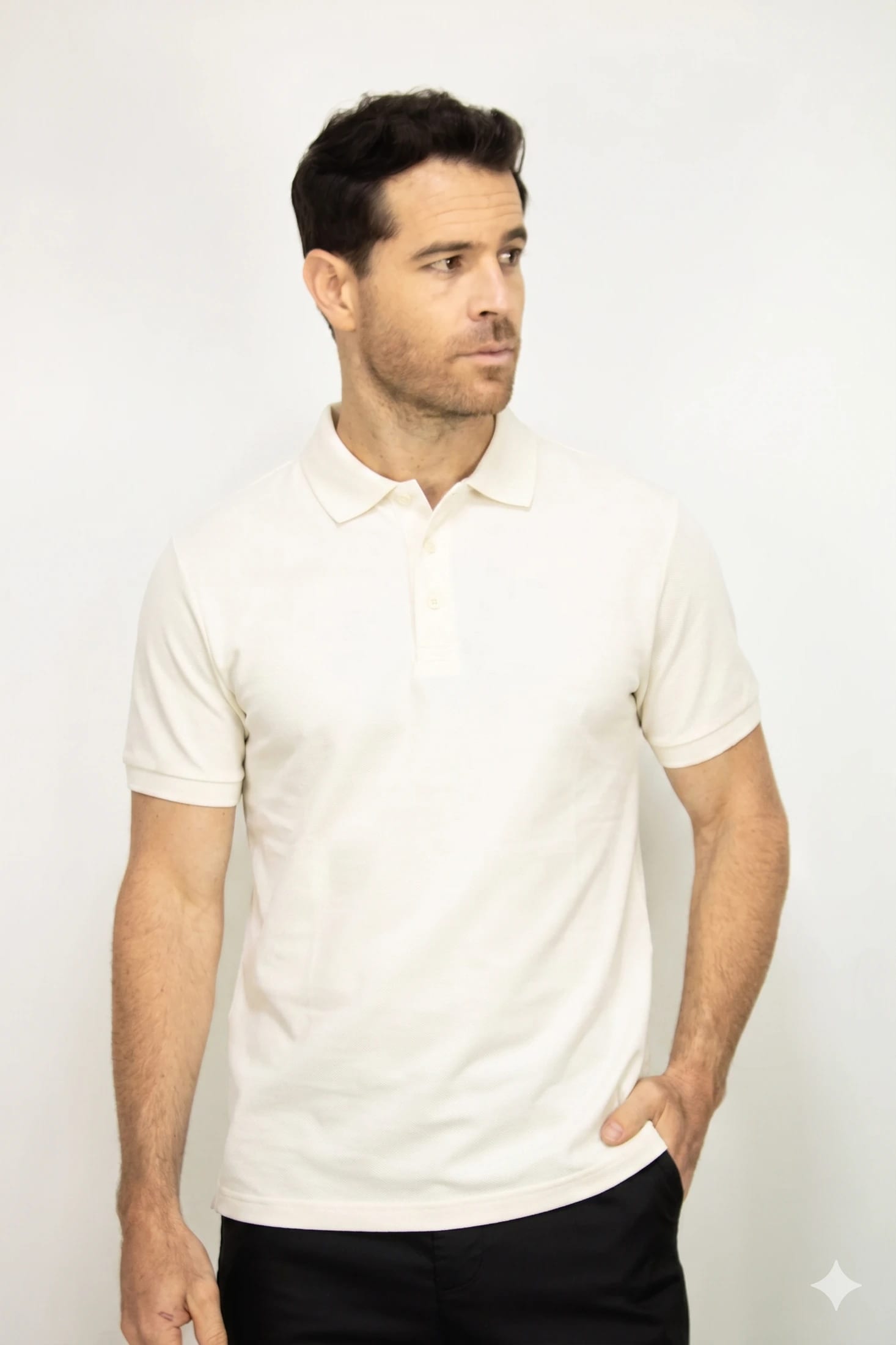 Polo Deportiva Blanca Para Hombre - imagen 1