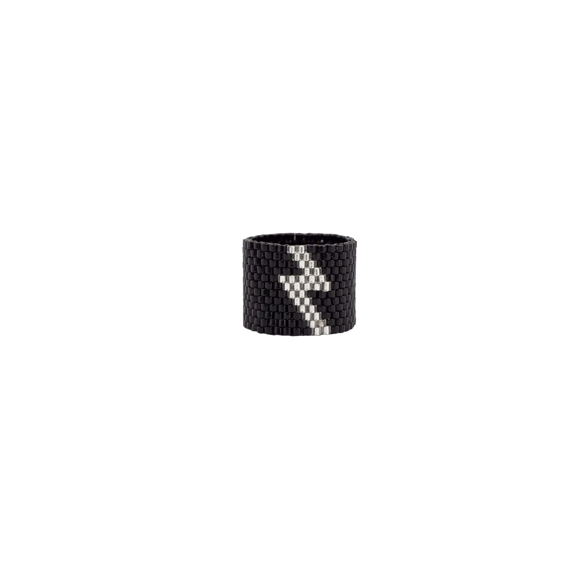 Anillo Haiku Rayo Negro con Plateado - imagen 1