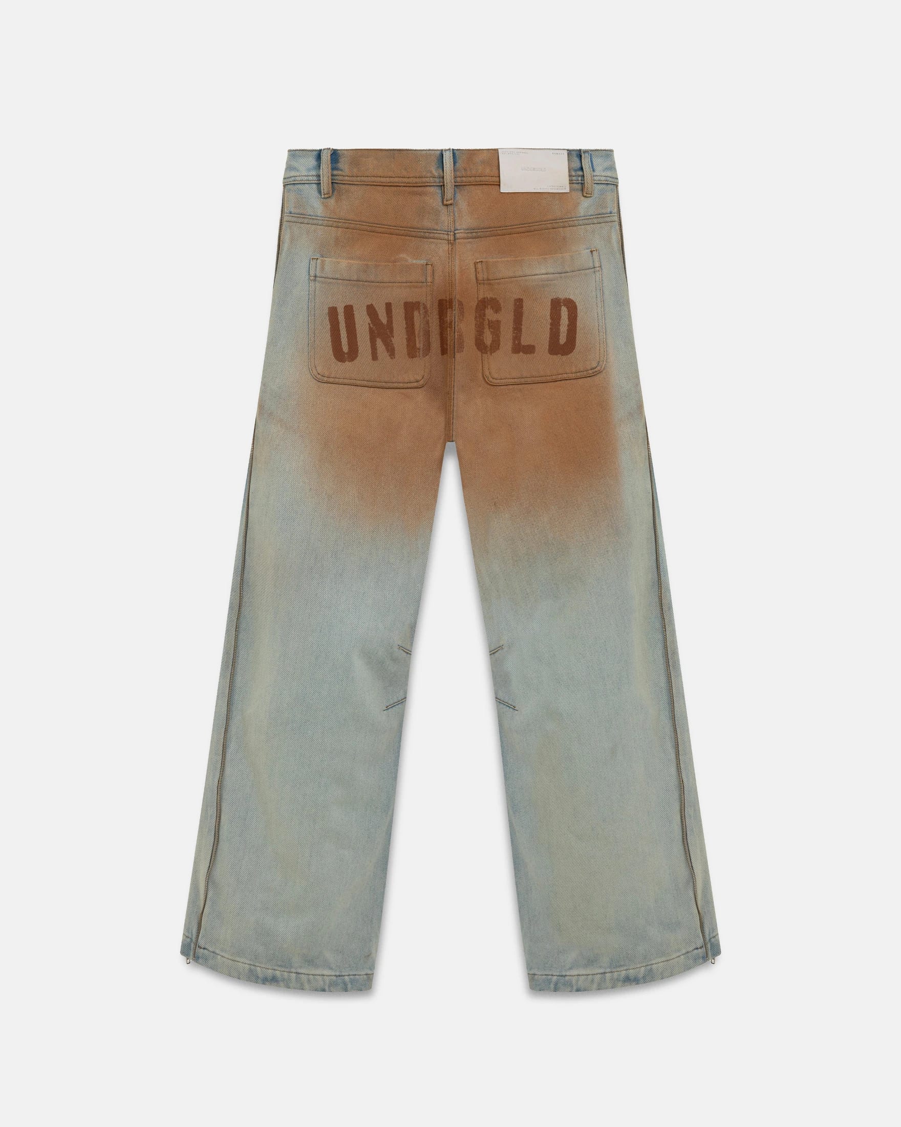 Spring UNDRGLD Zip Up Wide Jeans Brown - imagen 1