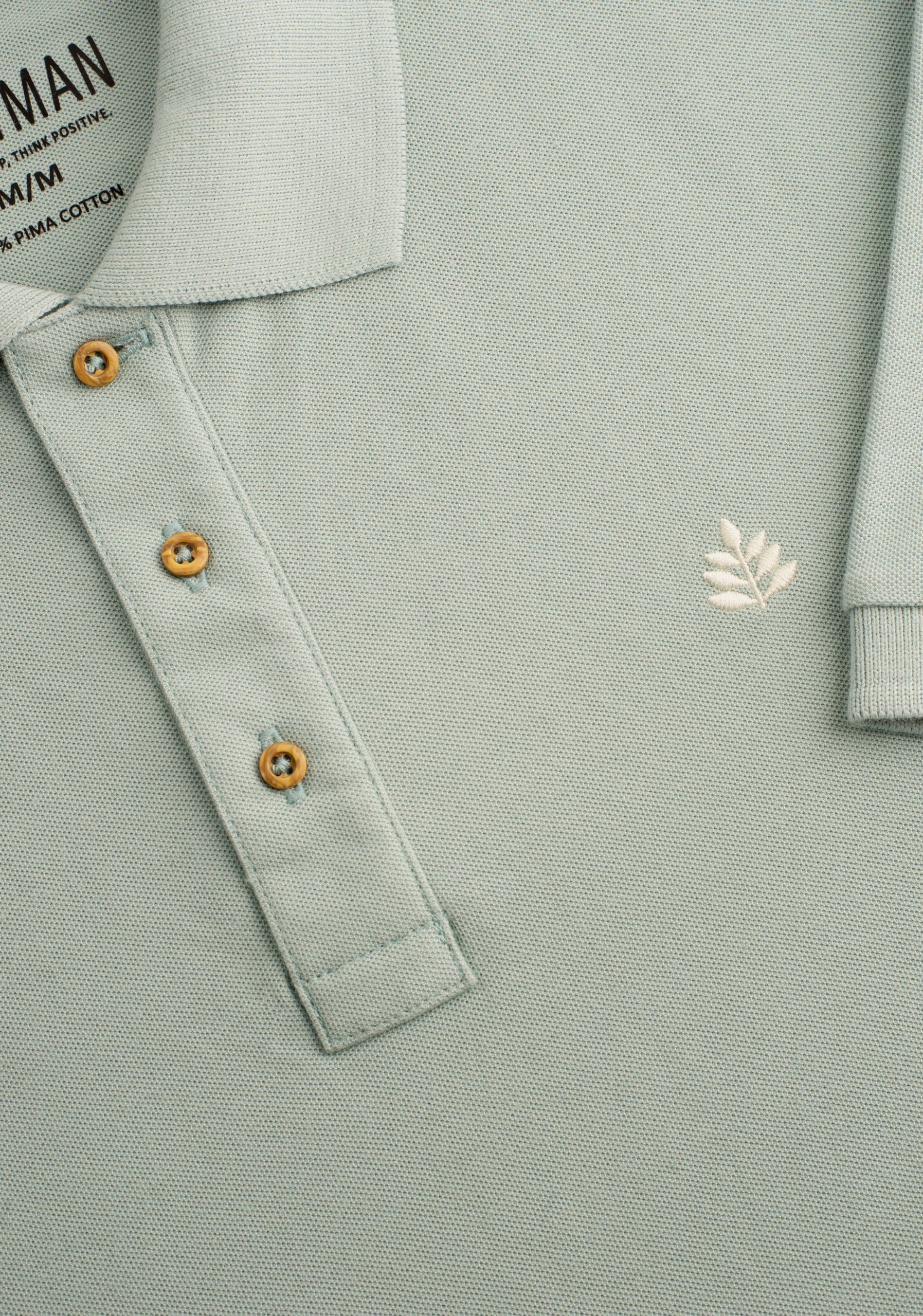 Camiseta Polo H Unicolor L-Mar Verde Menta - imagen 3