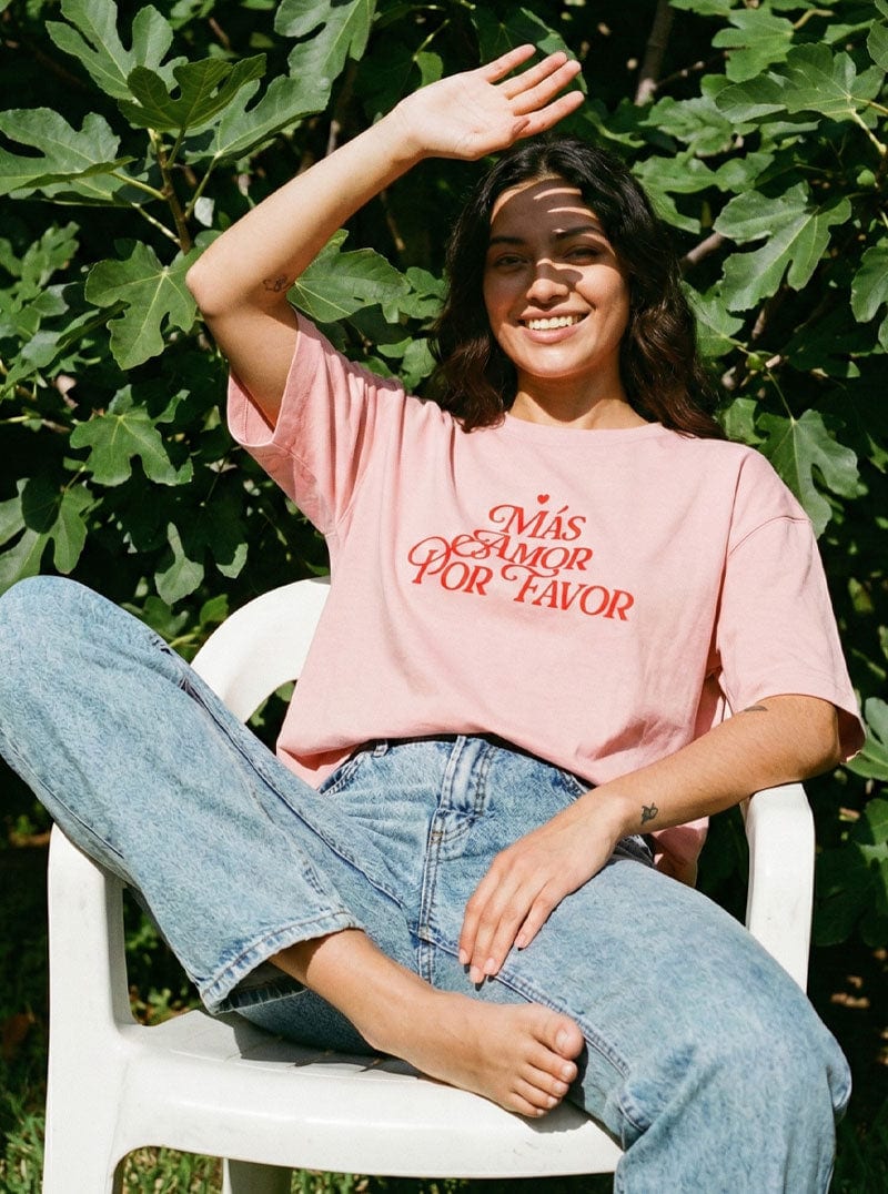 CAMISETA MAS AMOR ROSADA - imagen 1