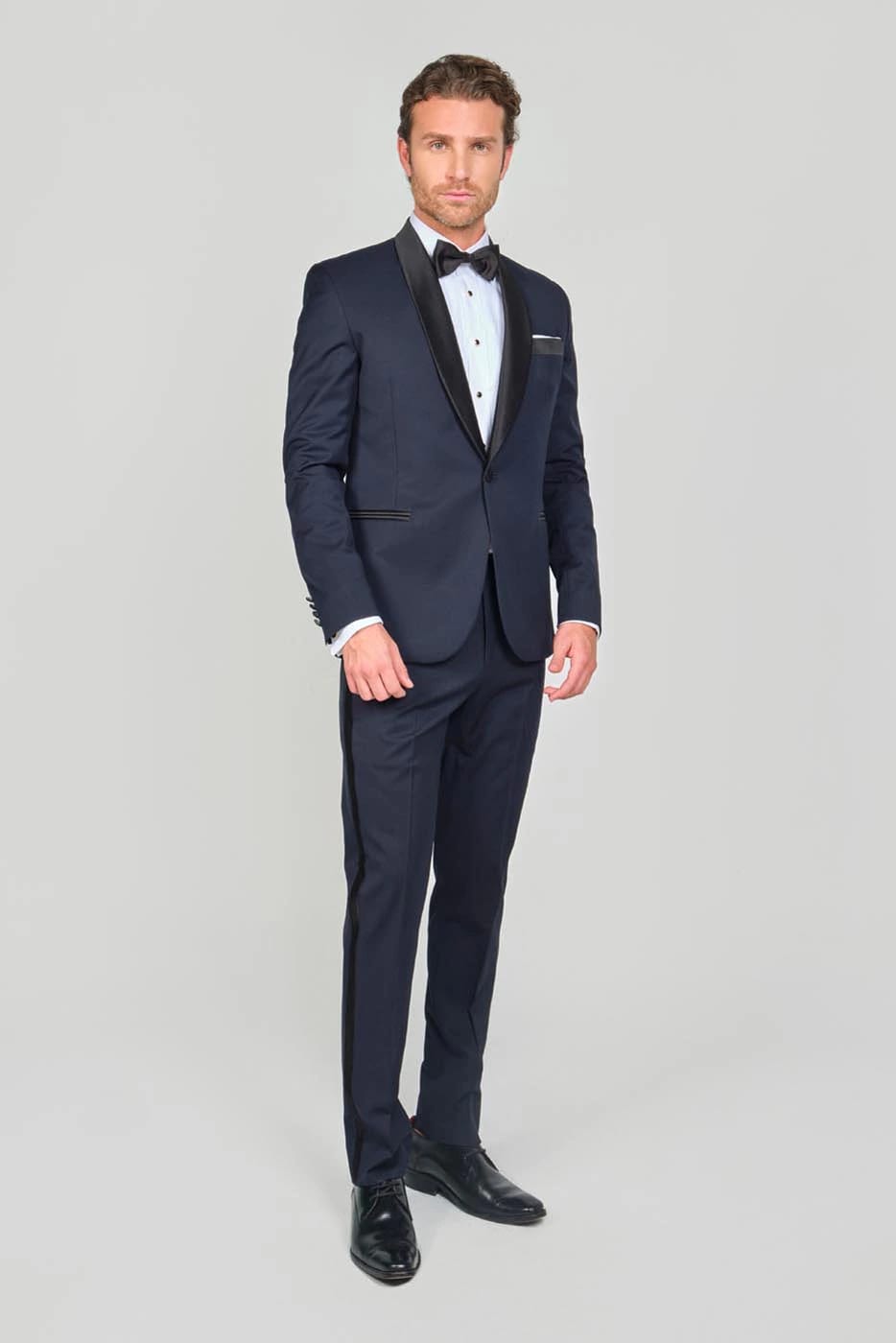 Traje Formal Sobre Medida Paño Tropical Azul Oscuro - imagen 1