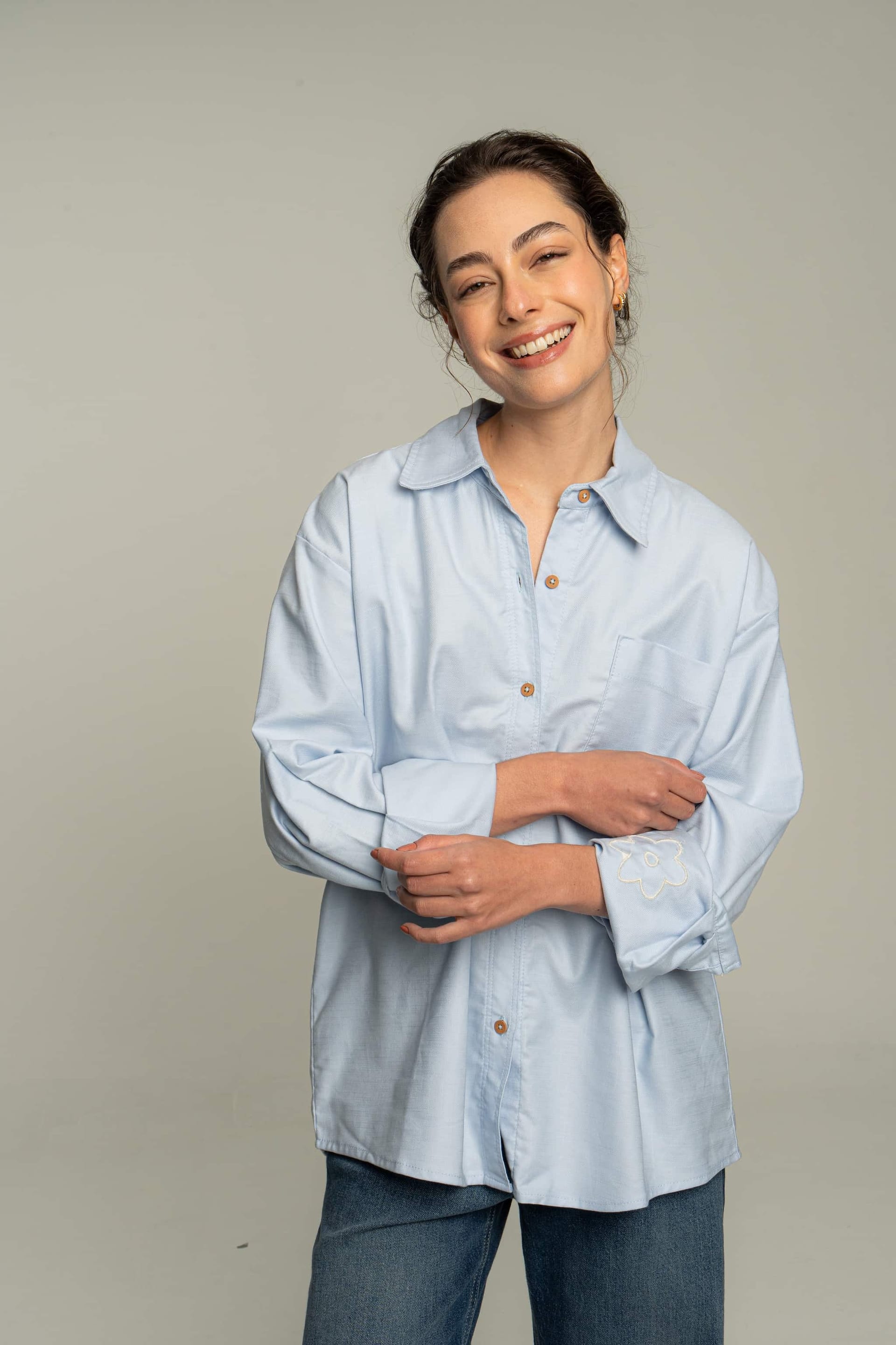 Camisa flor azul - imagen 3