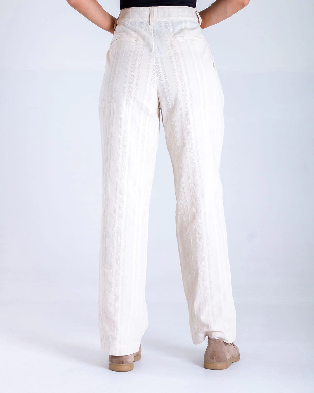 Pantalon recto ivory para mujer - imagen 4