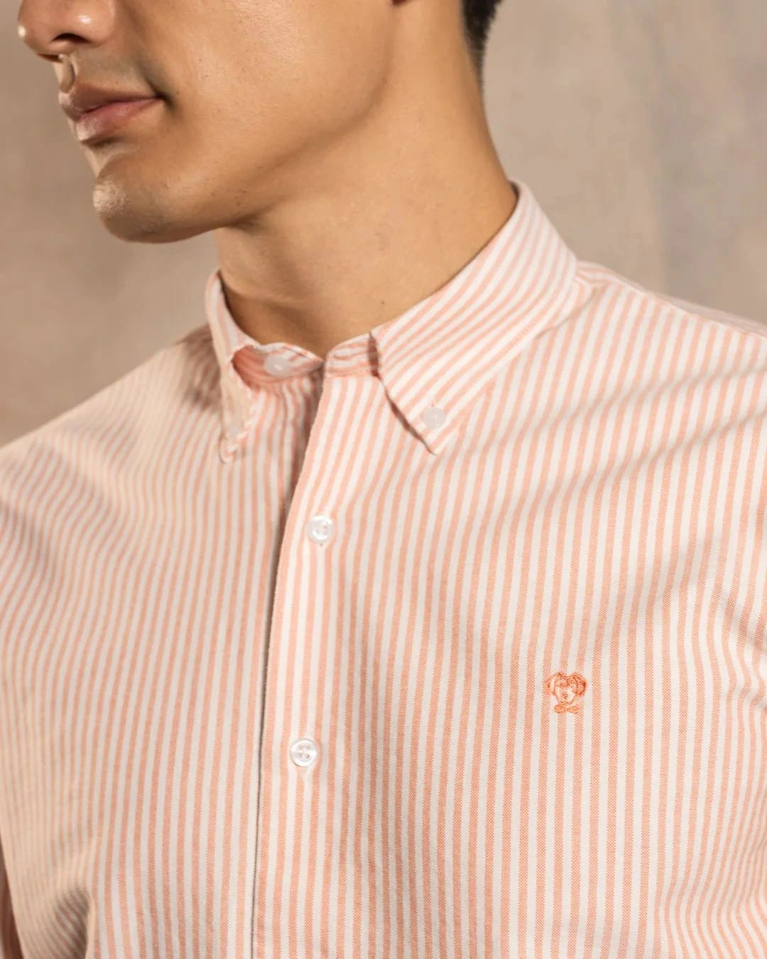Camisa Antimanchas Oxford Rayas Coral - imagen 2