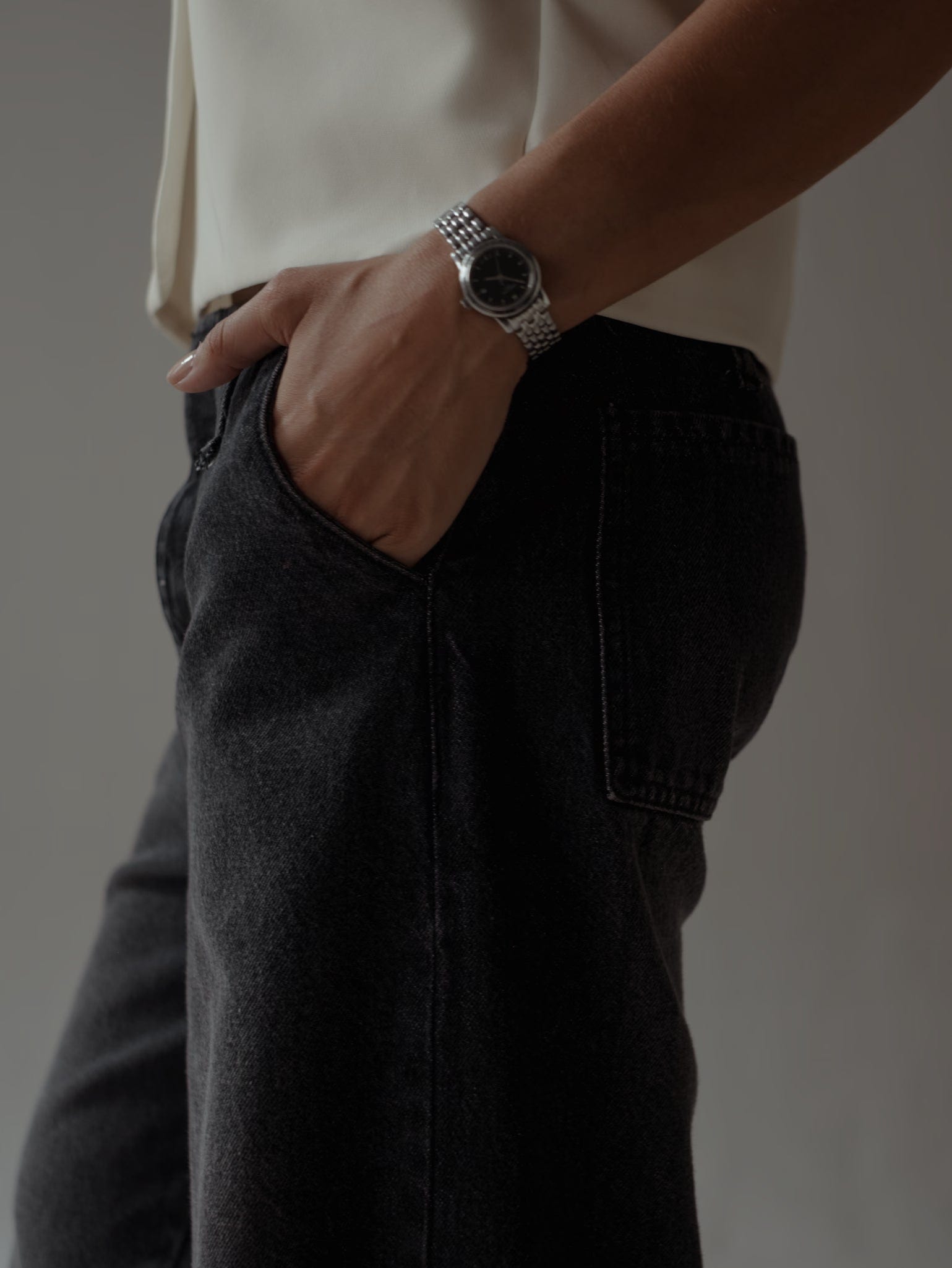 SARTORIAL BARREL JEAN - BLACK PEPPER - imagen 6