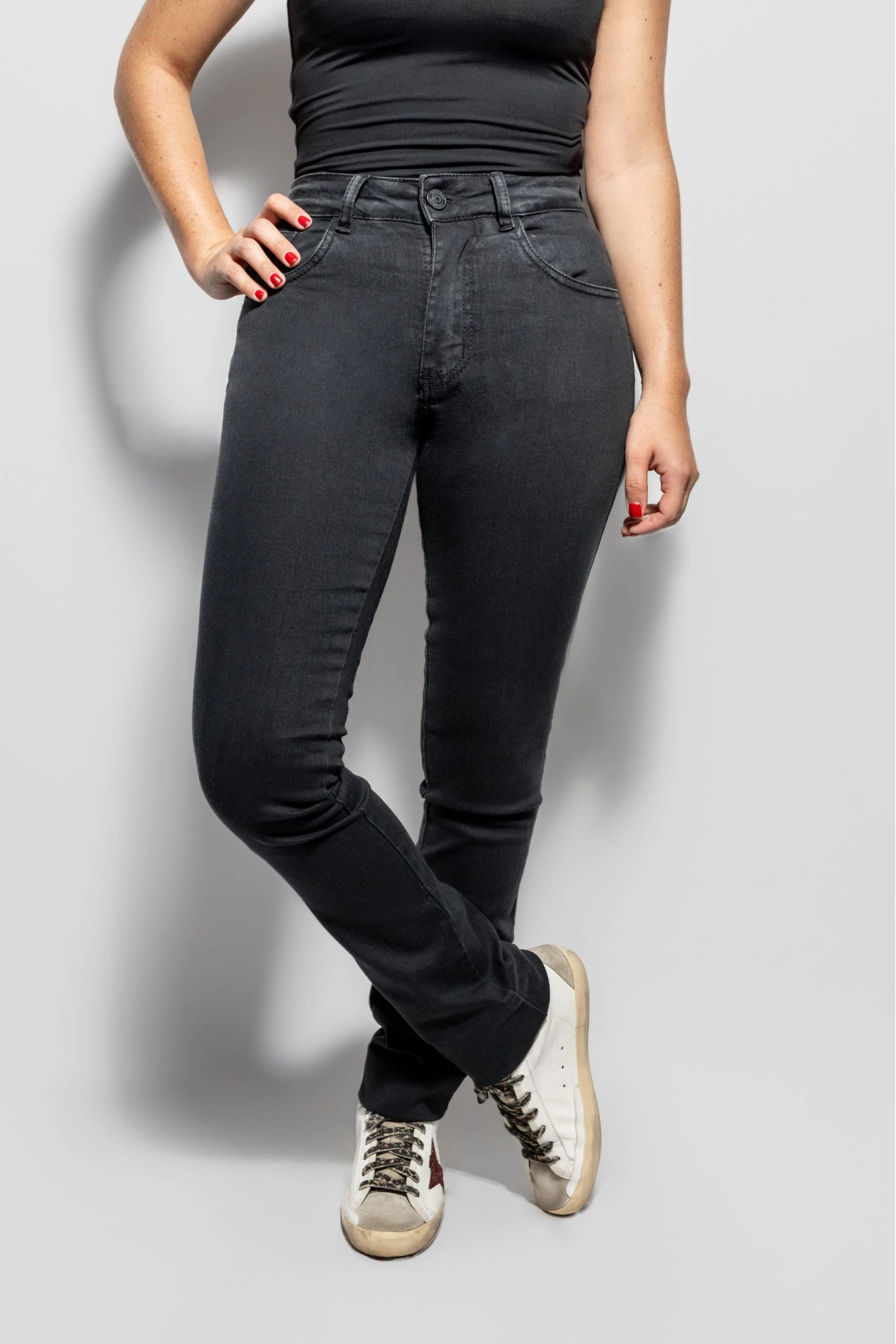 Jean Elastico Bota Recta Negro - imagen 1