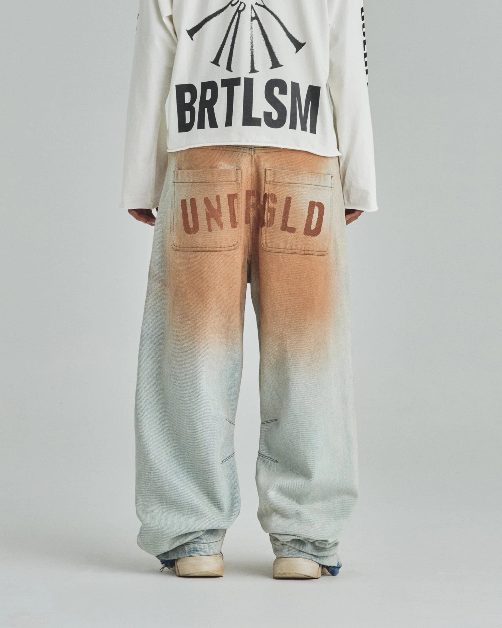Spring UNDRGLD Zip Up Wide Jeans Brown - imagen 6