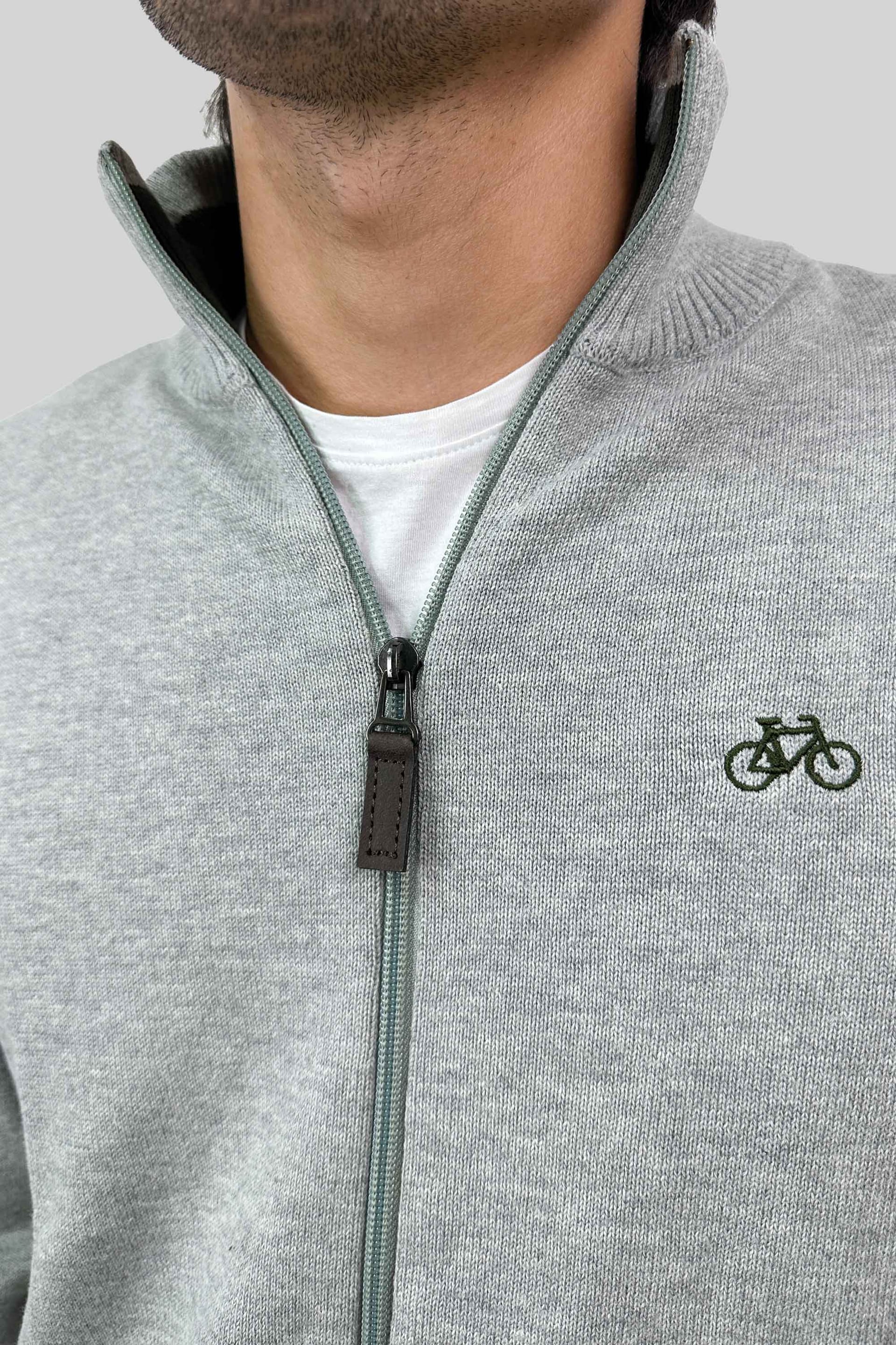 SACO FULL ZIP GRIS CLARO - imagen 2
