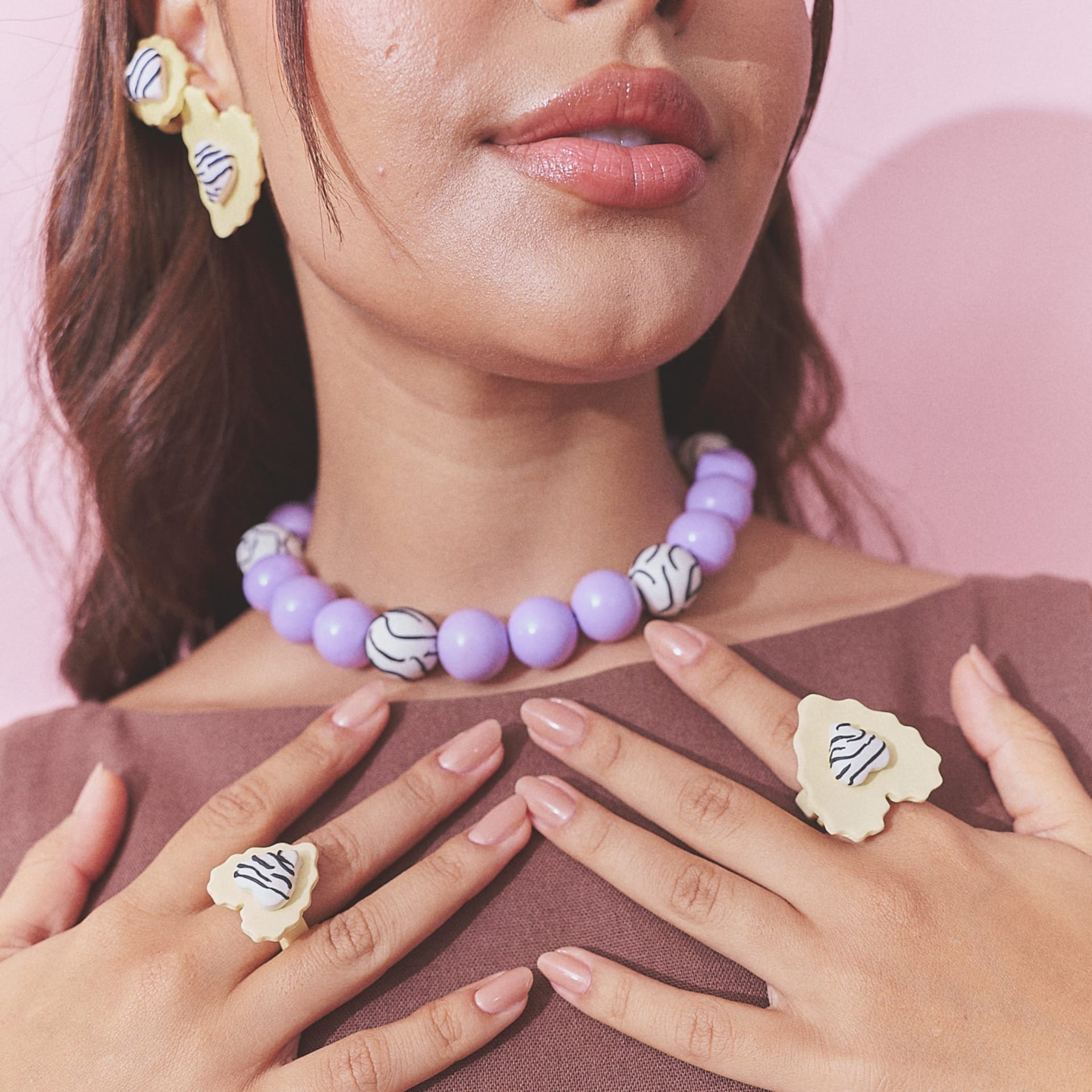 Collar Corazón Rayado - imagen 3
