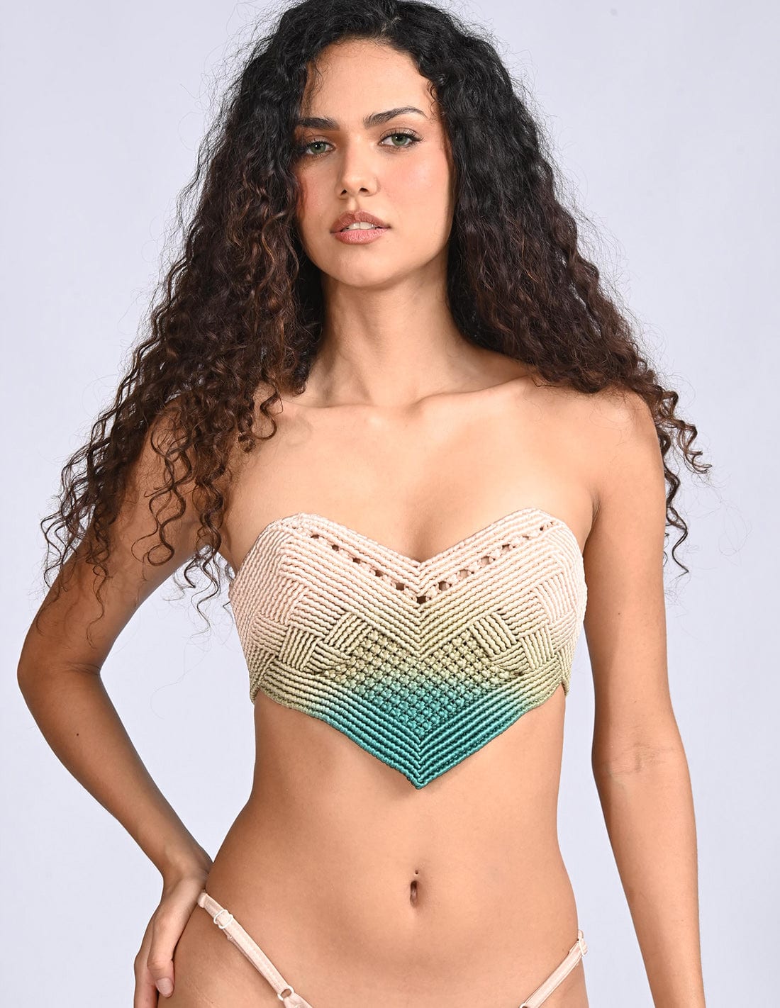 Crop Top Pikoe Nude + Green + Blue - imagen 1