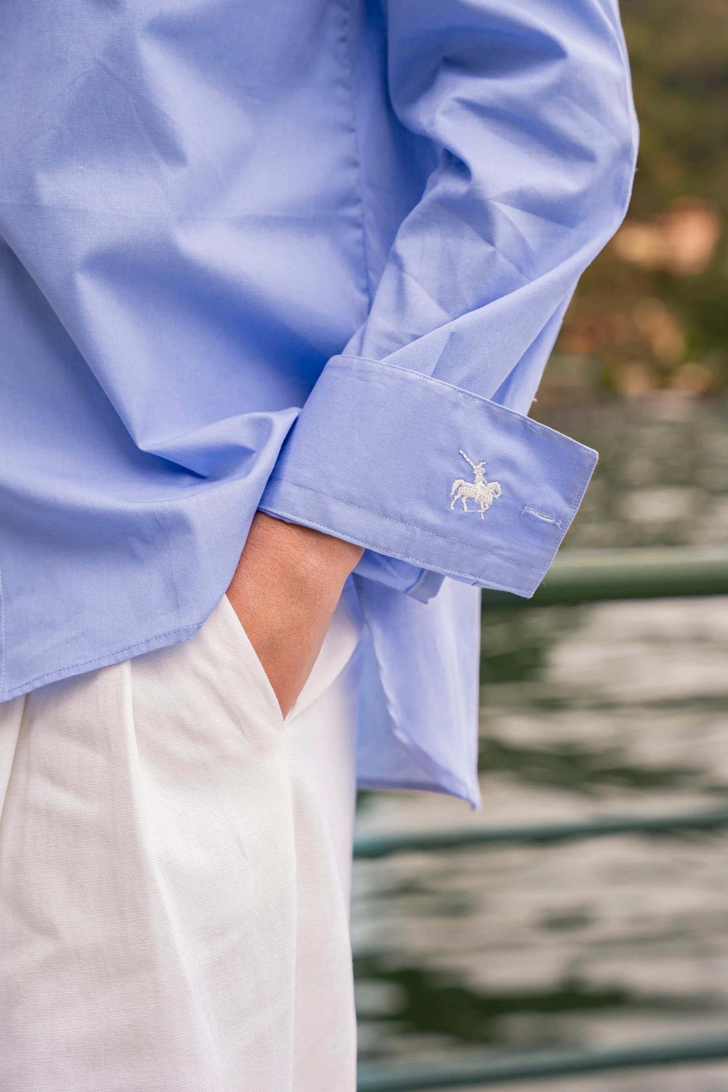 Camisa Oversized Pocket Mujer Azul Claro - imagen 7