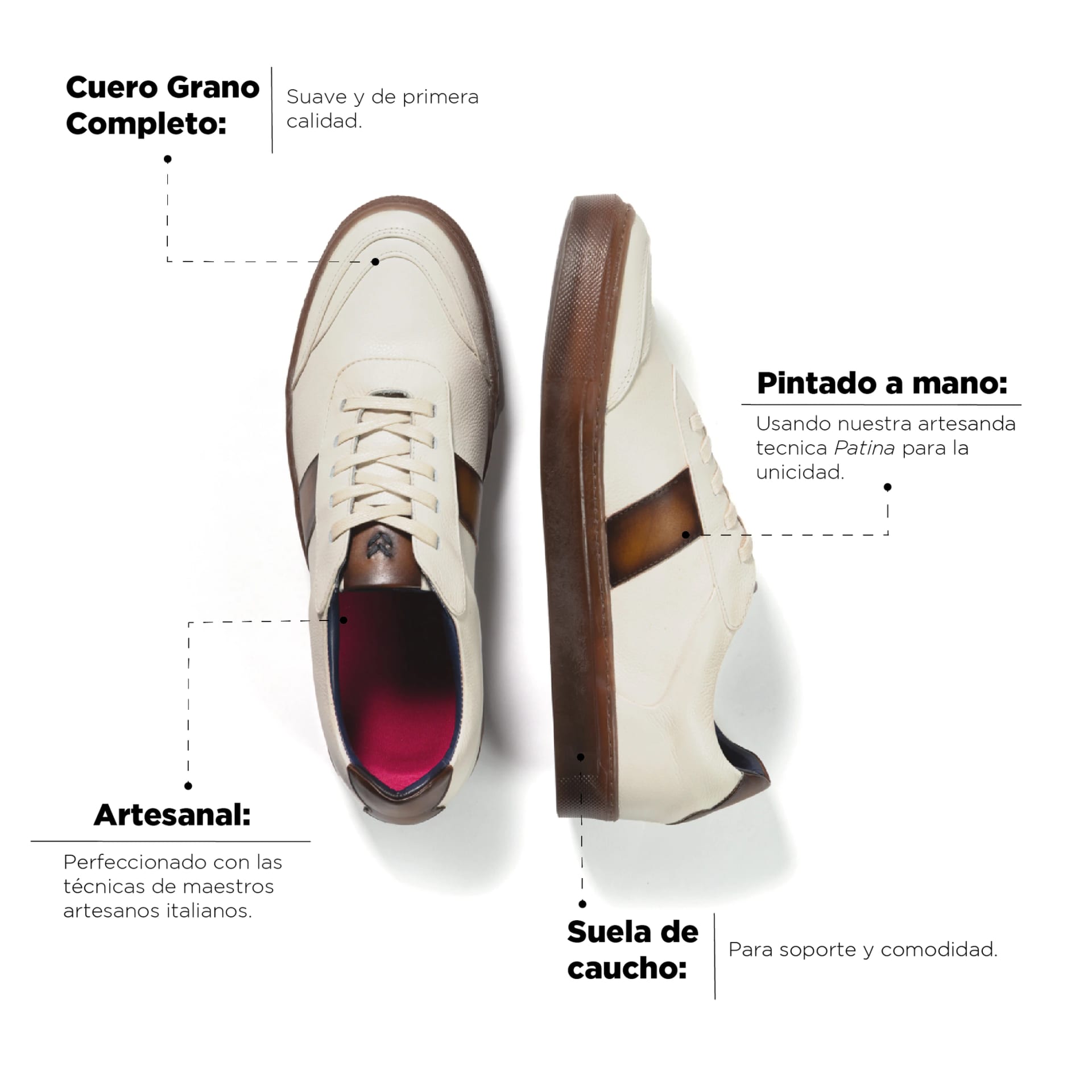Sneaker Pisa Beige-Caramelo - imagen 4