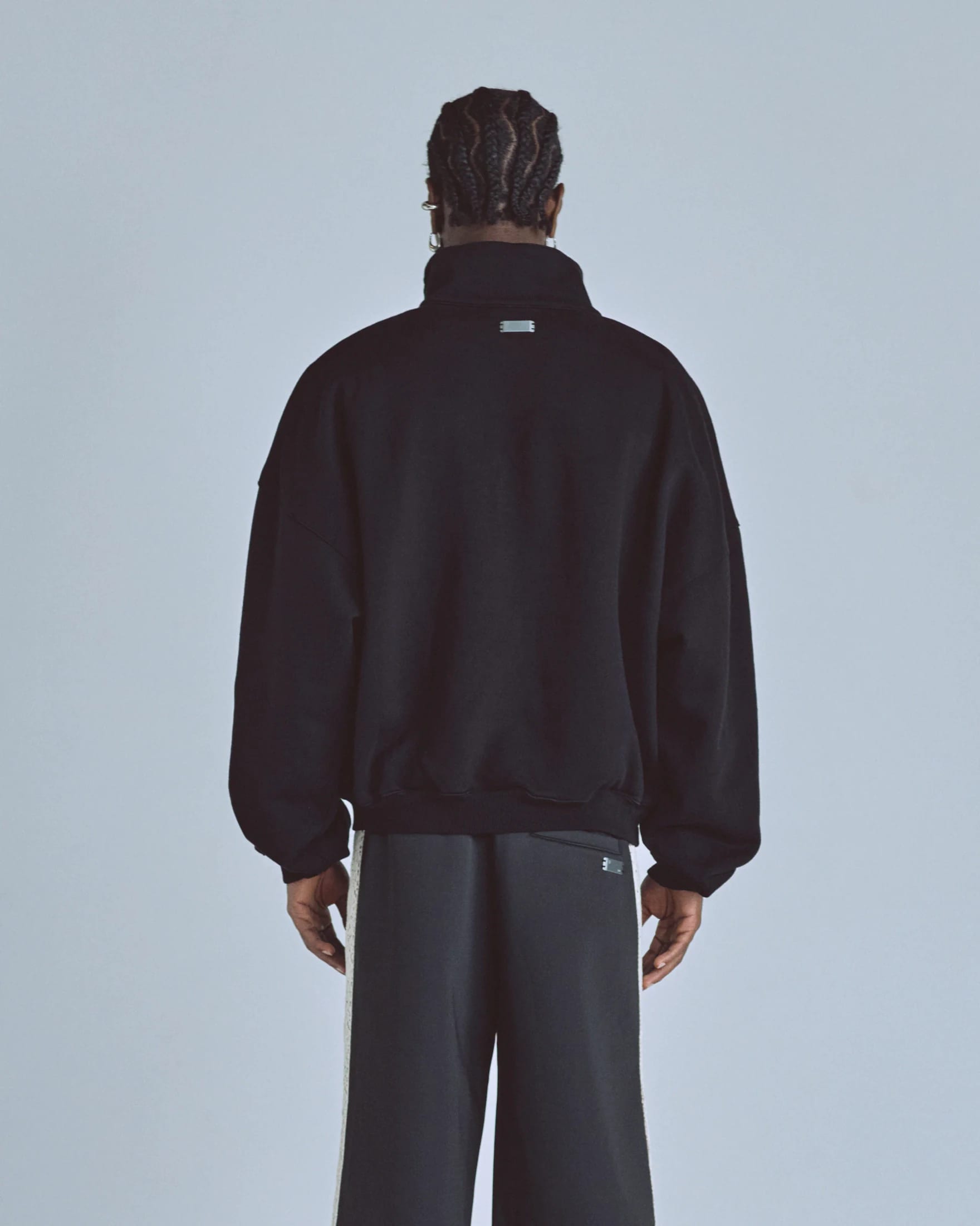 Basics Polo Collar Boxy Fit Hoodie Black - imagen 14