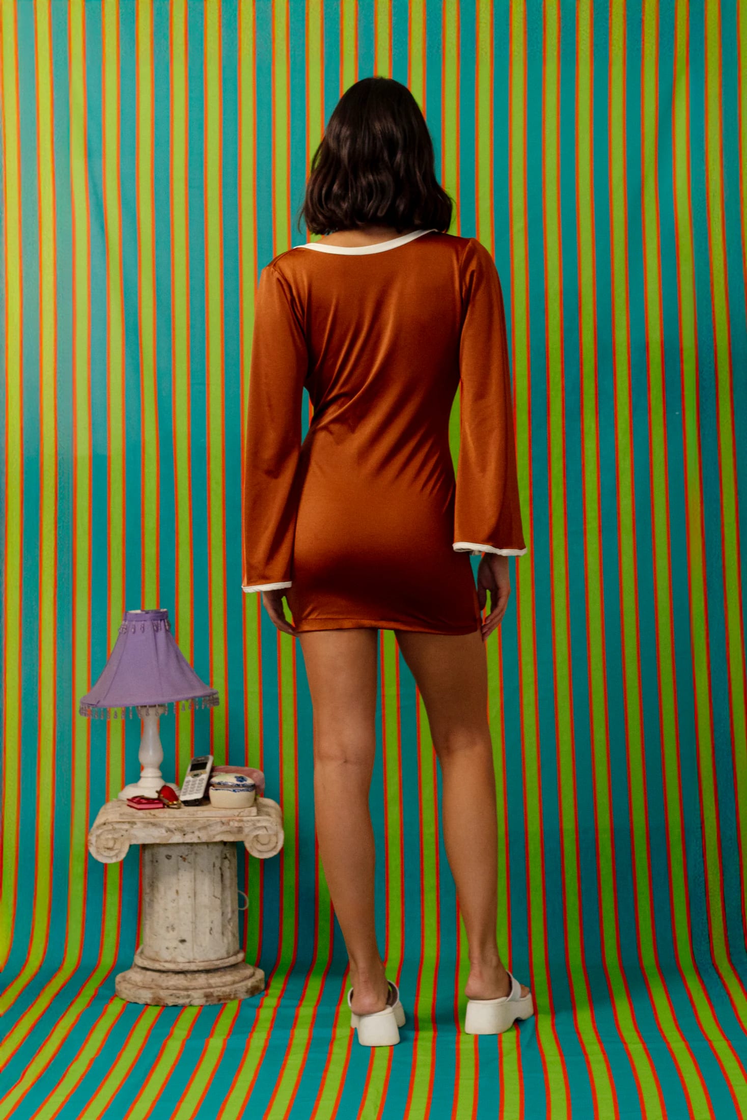 Lallywood Dress In Brown - imagen 4