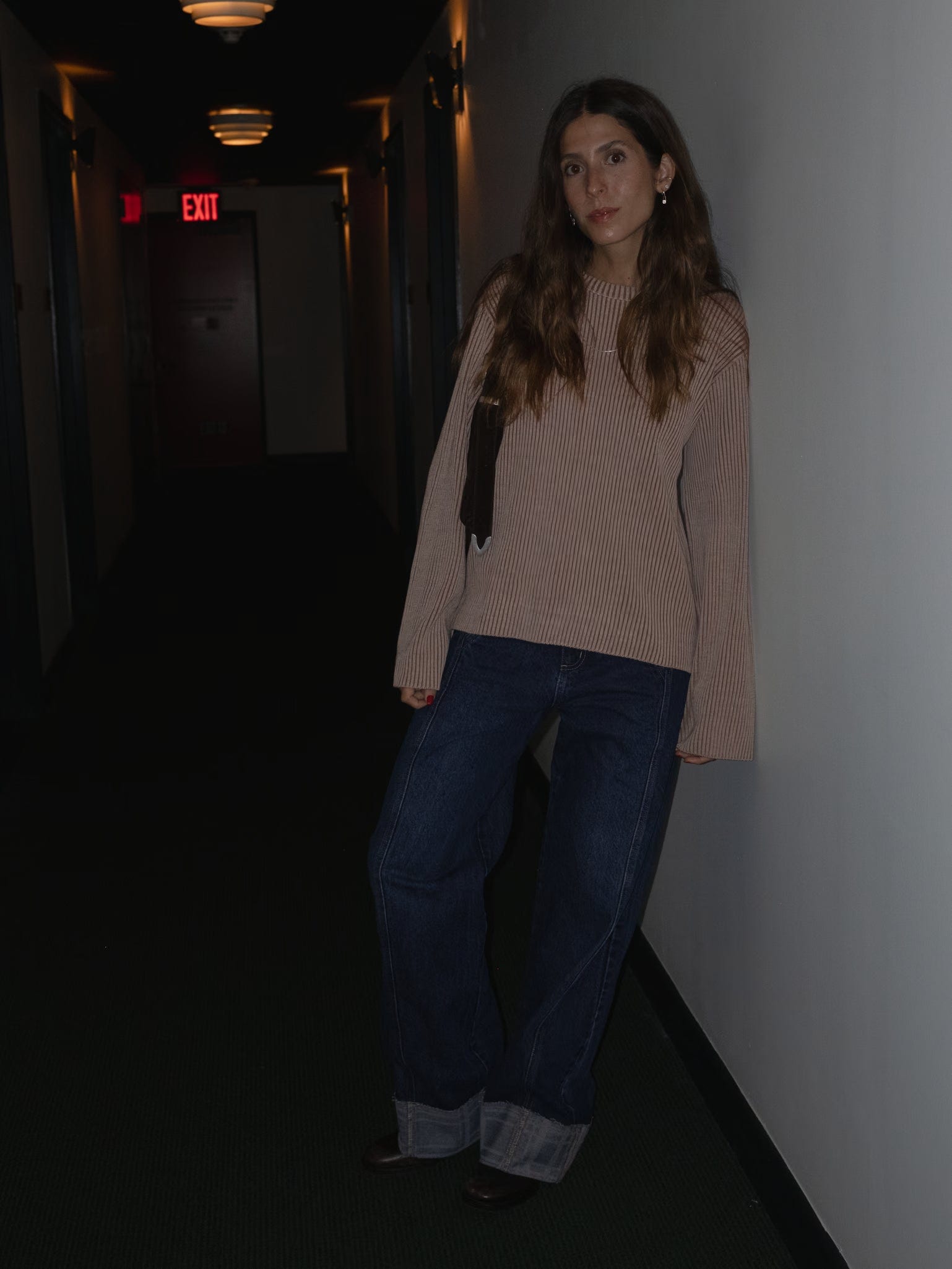 CHUNKY RIB SWEATER - NATURAL & BROWN - imagen 4