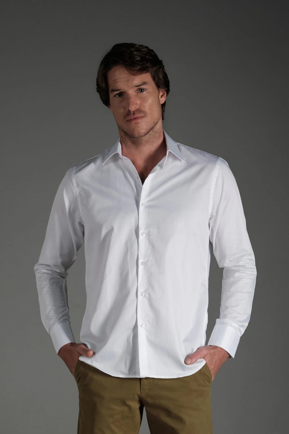 Camisa Classic Algodón Blanco Saten - imagen 4