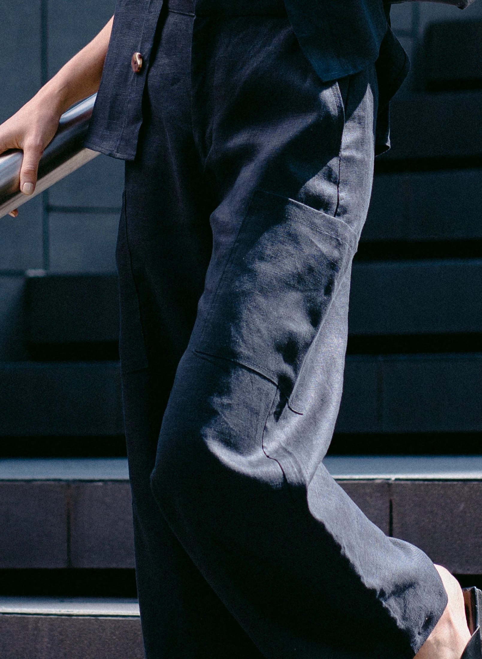 Pantalón Carpenter de Lino - Negro - imagen 3