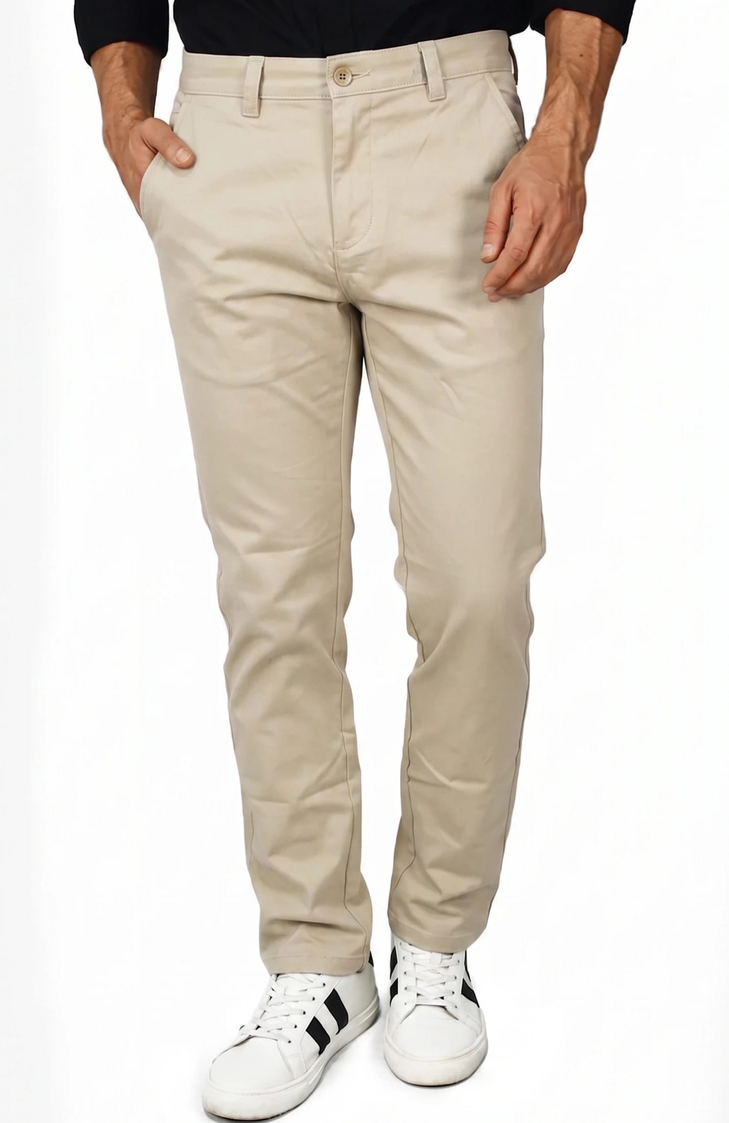 PANTALÓN DRILL BEIGE PARA HOMBRE - imagen 1