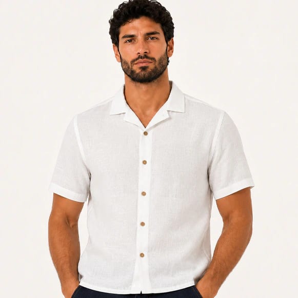 CAMISA MC 100% LINO HOMBRE - imagen 1