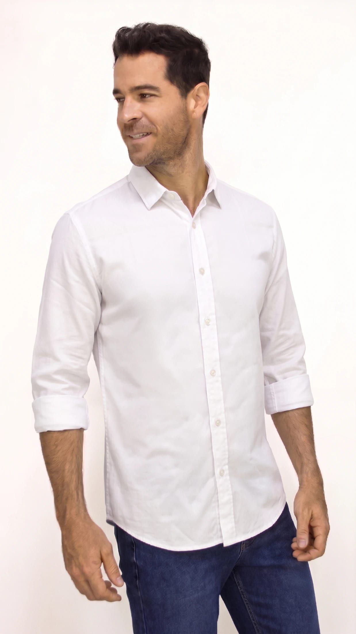 CAMISA MANGA LARGA OXFORD BLANCA PARA HOMBRE - imagen 1