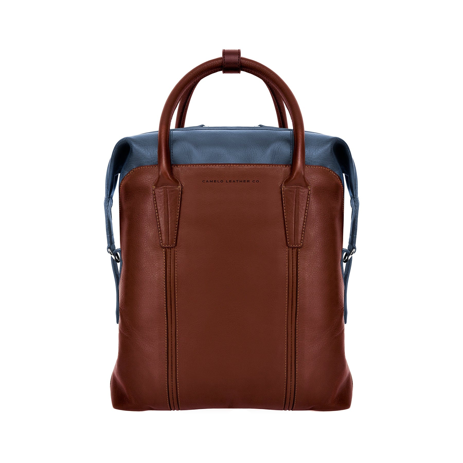 Heritage Backpack / Handbag Blue and Pull Up Cognac - imagen 1